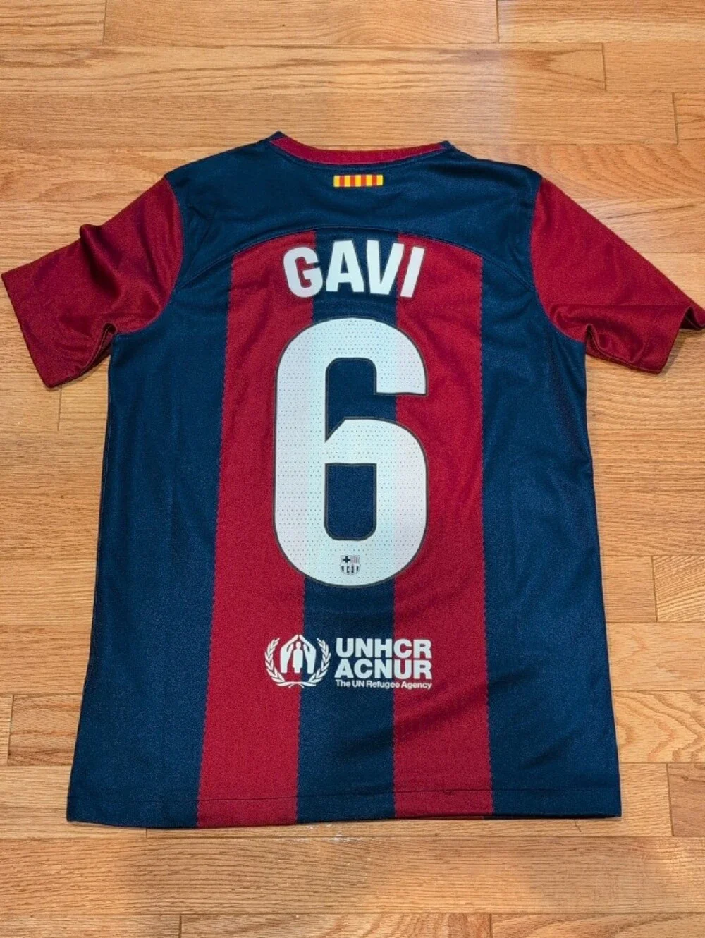 Like New Gavi FC Barcelona Soccer Jersey Youth Large